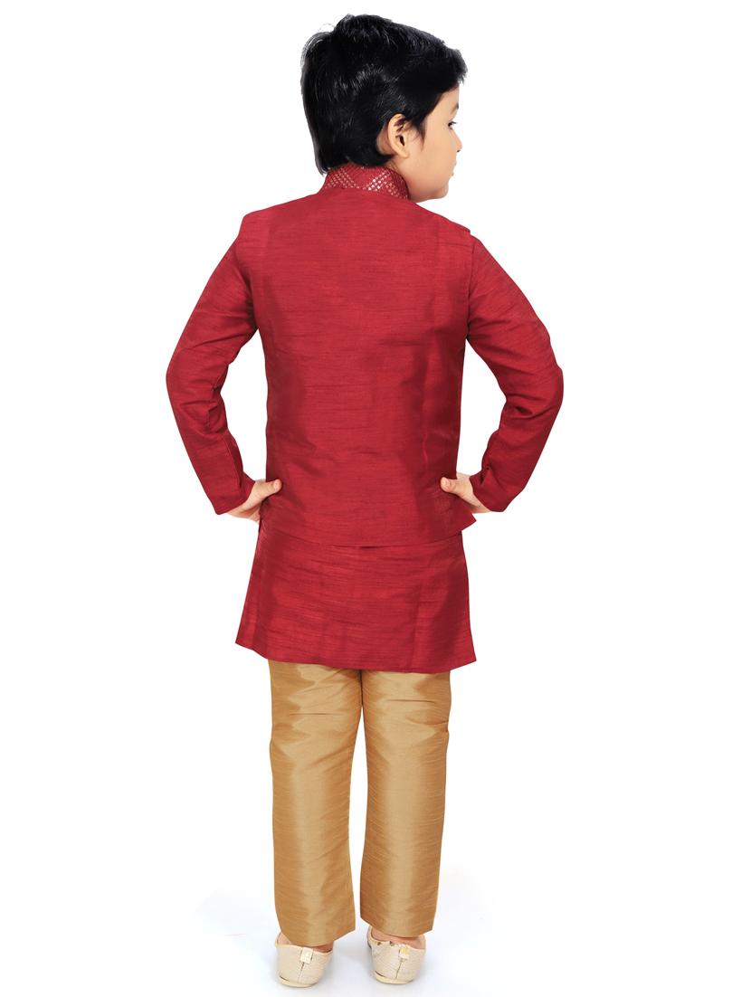 red printed kurta pajama set - 18415897 - Zoom Image - 3
