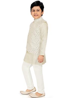 white printed kurta pajama set - 18415899 - Standard Image - 2
