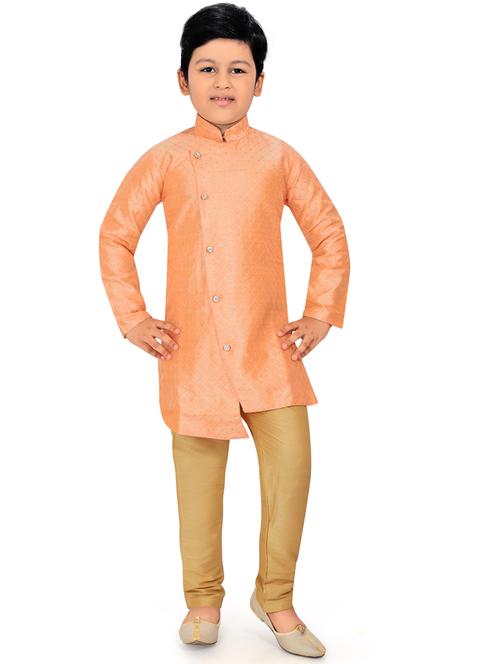 orange solid kurta pajama set - 18415906 - Standard Image - 1