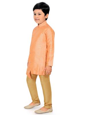 orange solid kurta pajama set - 18415906 - Standard Image - 2