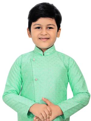 sea green solid kurta pajama set - 18415909 - Standard Image - 5