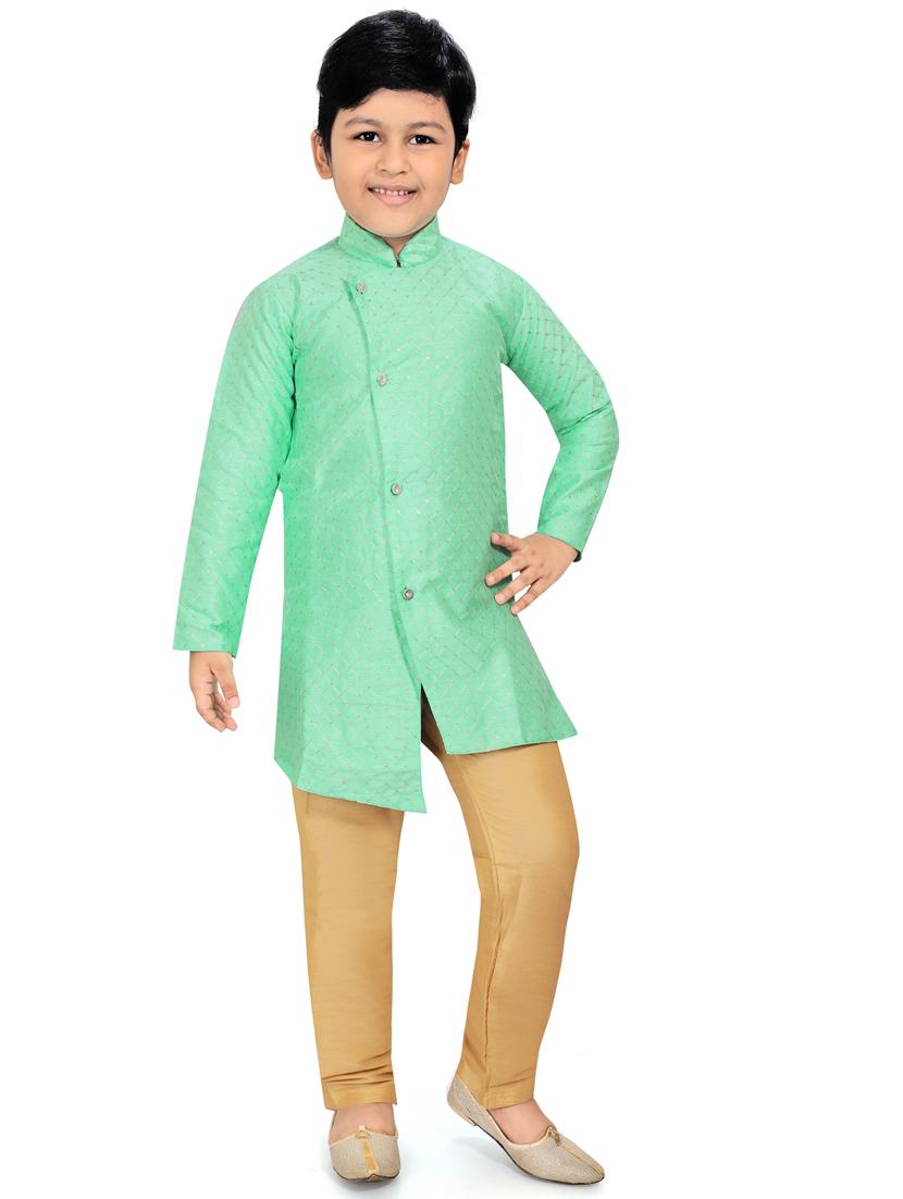 sea green solid kurta pajama set - 18415909 - Zoom Image - 1