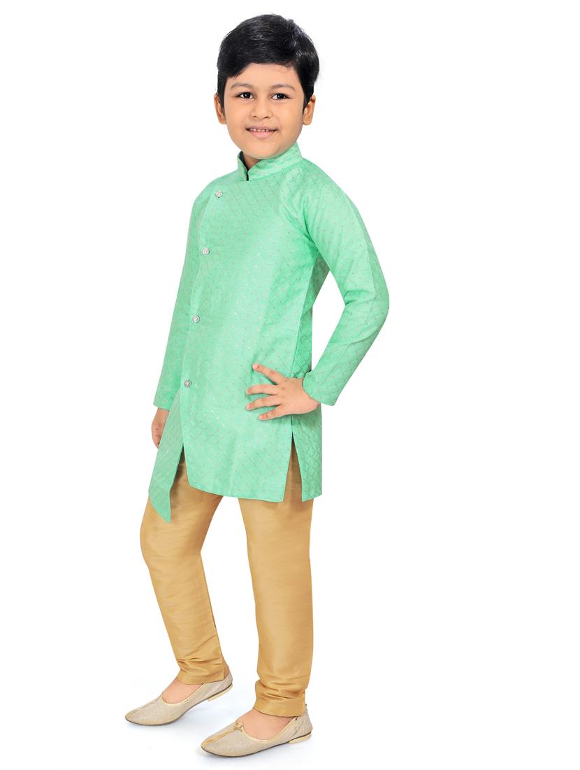 sea green solid kurta pajama set - 18415909 - Zoom Image - 2