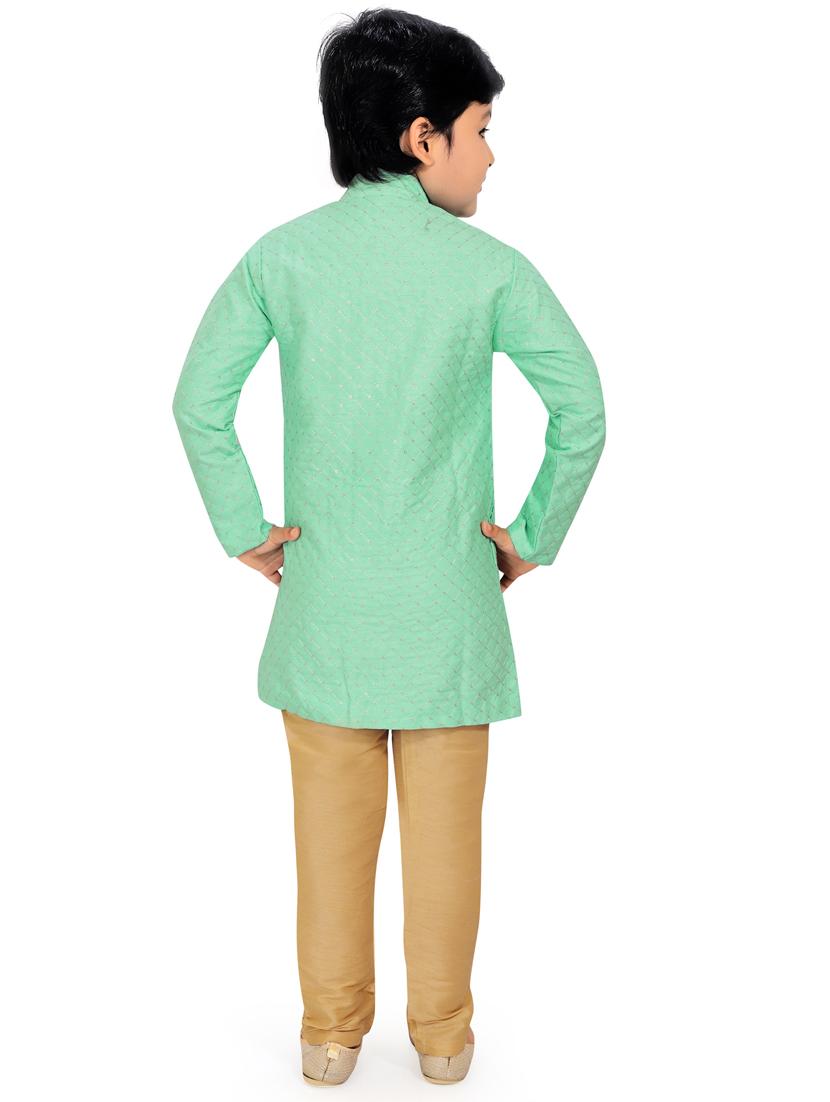 sea green solid kurta pajama set - 18415909 - Zoom Image - 3