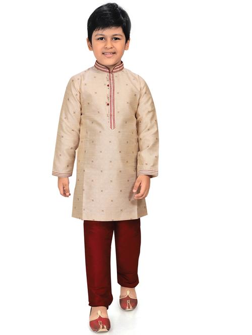 beige printed kurta pajama set - 18415910 - Standard Image - 1
