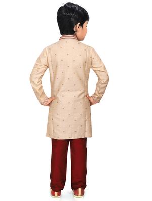 beige printed kurta pajama set - 18415910 - Standard Image - 3