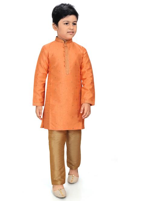 orange printed kurta pajama set - 18415912 - Standard Image - 1