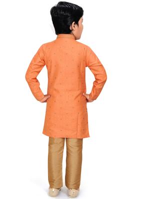 orange printed kurta pajama set - 18415912 - Standard Image - 3