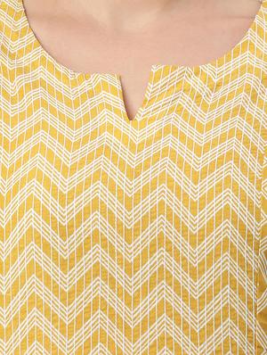 yellow cotton kurta pant set - 18416248 - Standard Image - 5