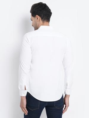 white solid casual shirt - 18416314 - Standard Image - 3