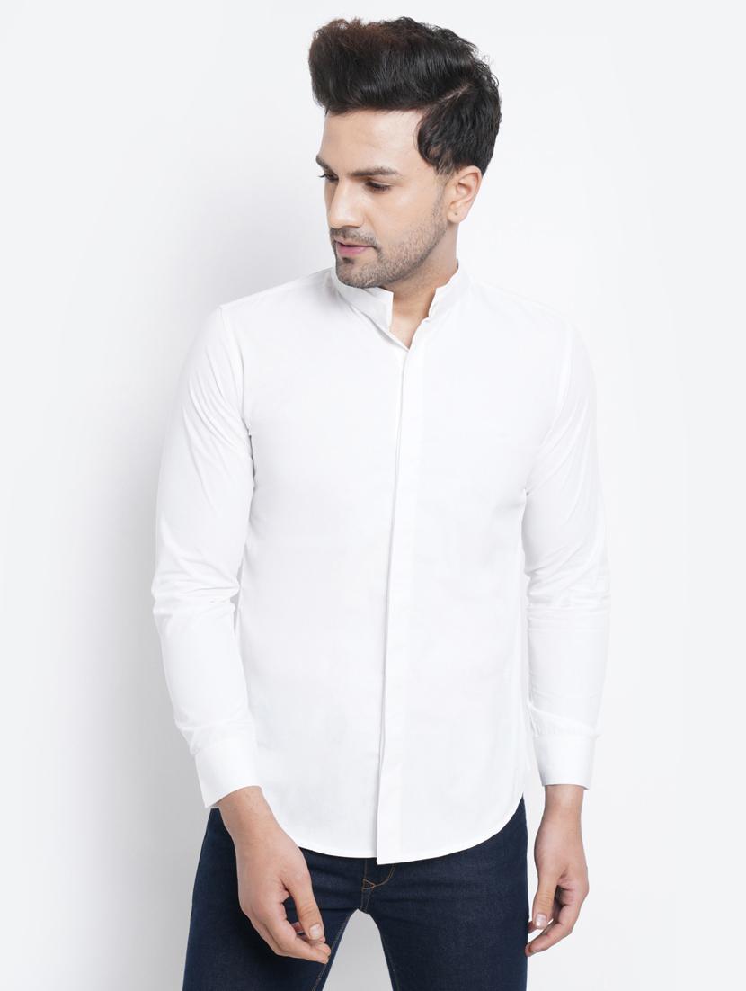 white solid casual shirt - 18416314 - Zoom Image - 1