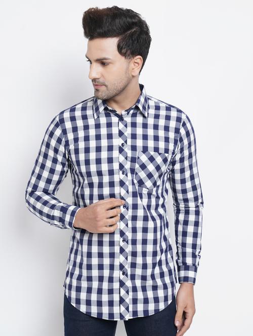 white checkered casual shirt - 18416318 - Standard Image - 1
