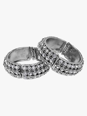 silver metal bangle - 18416403 - Standard Image - 4
