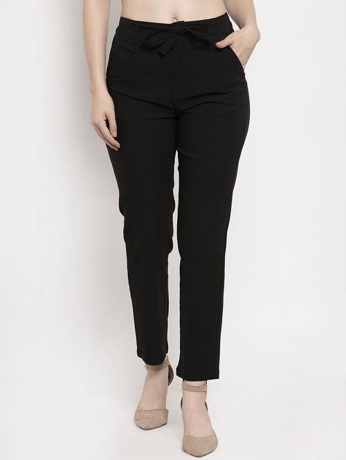 mid rise solid flat front trousers trouser - 18416440 - Standard Image - 1