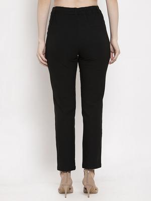 mid rise solid flat front trousers trouser - 18416440 - Standard Image - 3