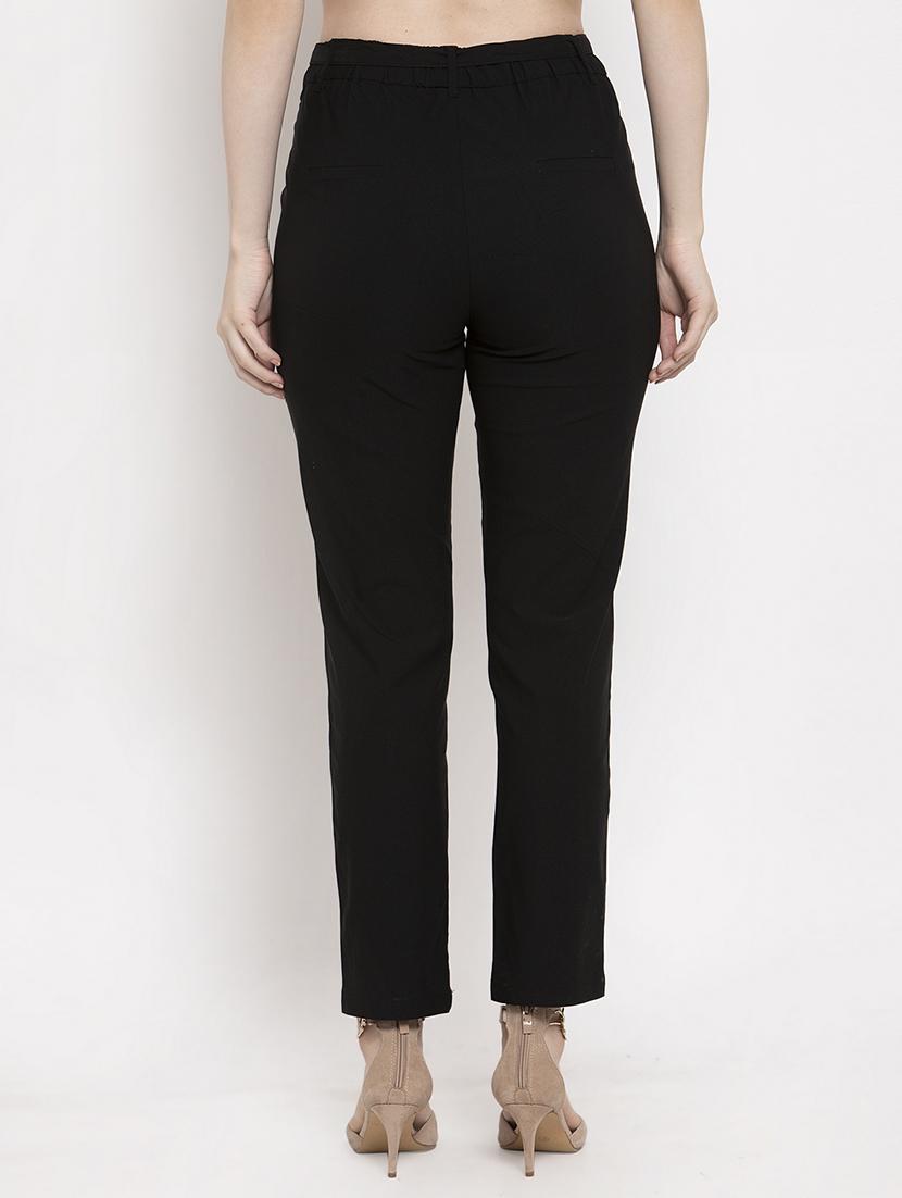 mid rise solid flat front trousers trouser - 18416440 - Zoom Image - 3