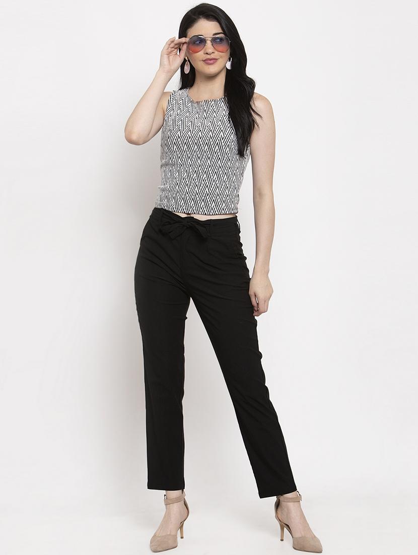 mid rise solid flat front trousers trouser - 18416440 - Zoom Image - 4