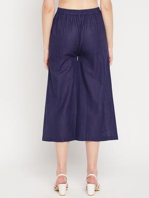 mid rise solid wide leg trouser - 18416446 - Standard Image - 3
