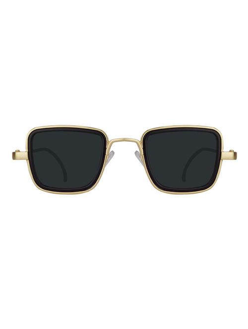 wemall golden & black metal rectangular unisex sunglasses - 18416664 - Very Small Image - 1