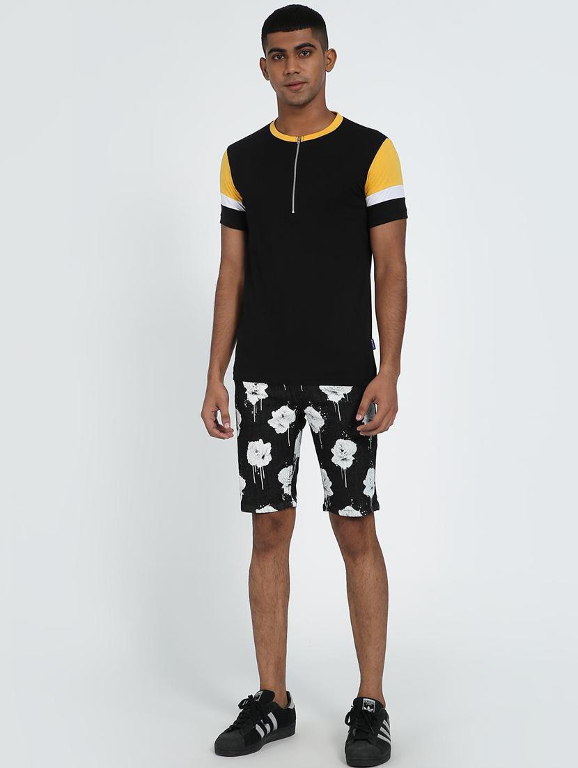 black color block t-shirt - 18416756 - Zoom Image - 3