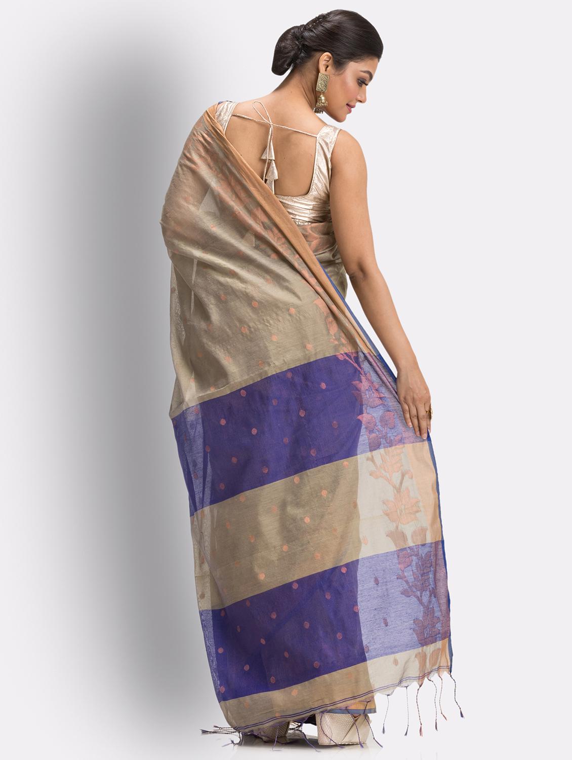 handloom jamdani saree with blouse - 18416855 - Zoom Image - 2
