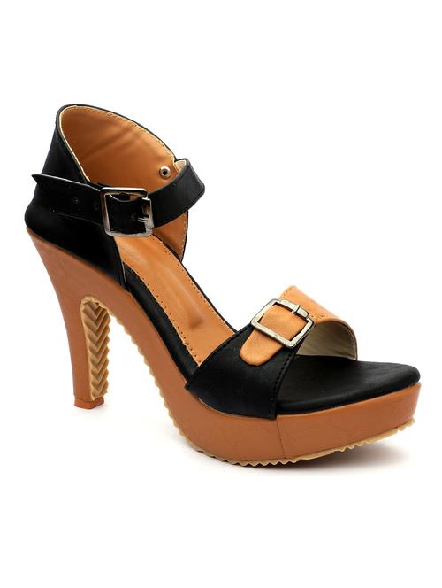 tan synthetic ankle strap sandals - 18417015 - Standard Image - 1