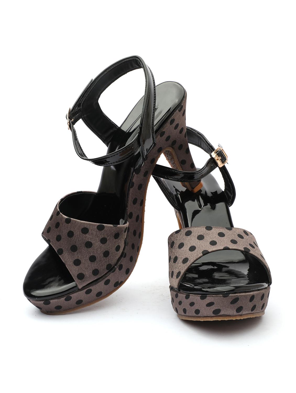 grey synthetic ankle strap sandals - 18417027 - Zoom Image - 4
