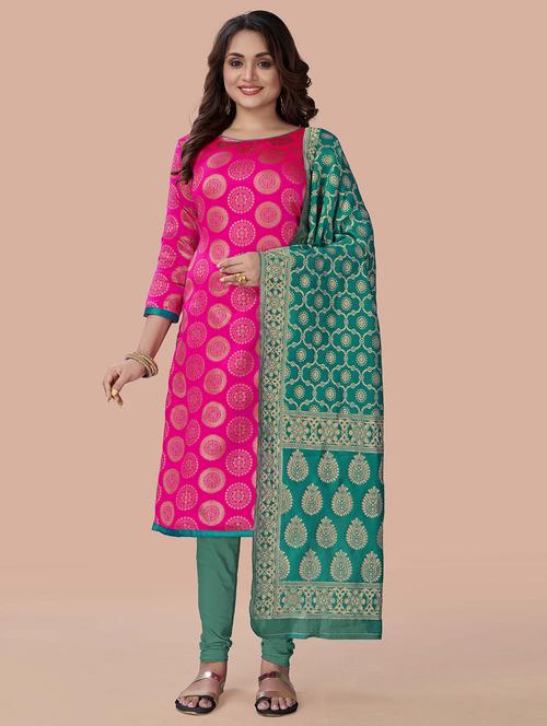 self design banarasi work unstitched suit set - 18417076 - Standard Image - 1