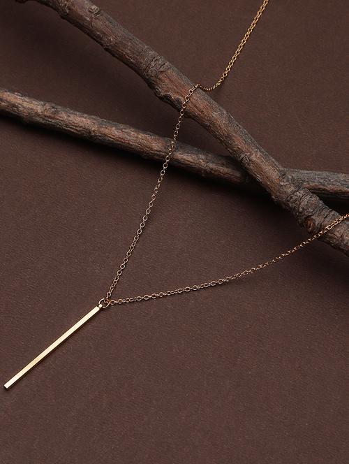 gold-plated long stick lasso necklace - 18417330 - Very Small Image - 1