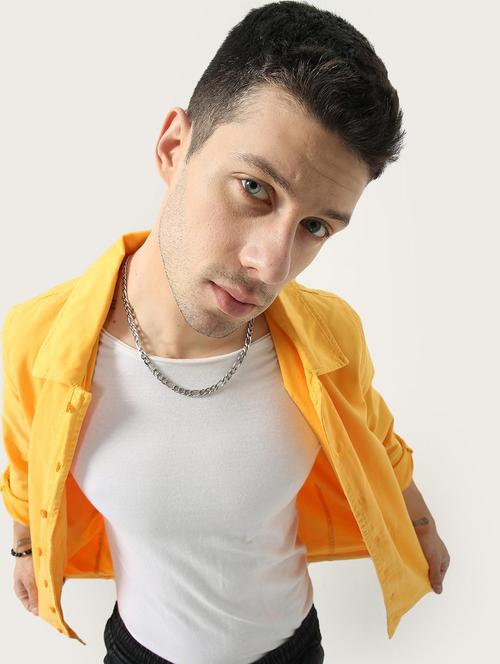 yellow solid casual jacket - 18417365 - Standard Image - 1