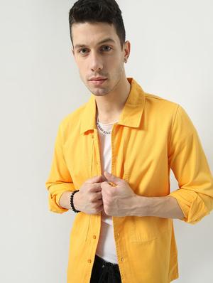 yellow solid casual jacket - 18417365 - Standard Image - 2