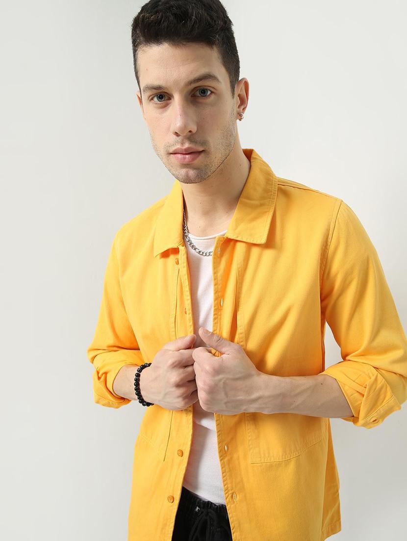 yellow solid casual jacket - 18417365 - Zoom Image - 2