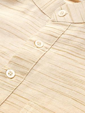 beige solid short kurta - 18417427 - Standard Image - 5