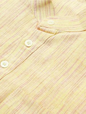 beige solid short kurta - 18417432 - Standard Image - 5