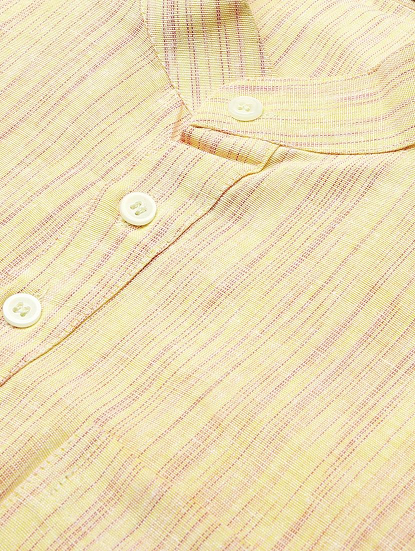 beige solid short kurta - 18417432 - Zoom Image - 5