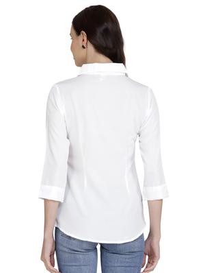 curved hem solid shirt - 18417434 - Standard Image - 4