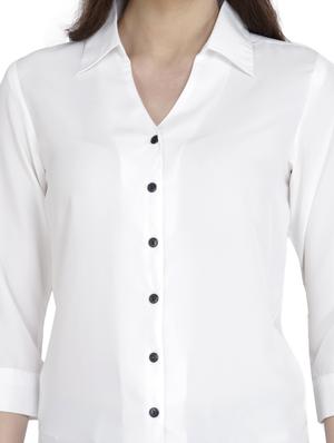 curved hem solid shirt - 18417434 - Standard Image - 6