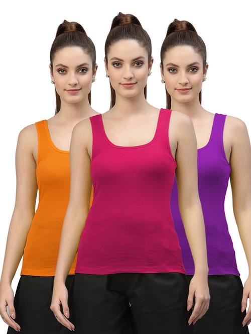 pack of 3 solid tank top - 18417731 - Standard Image - 1