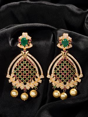 gold brass chandballi earring - 18417869 - Standard Image - 2