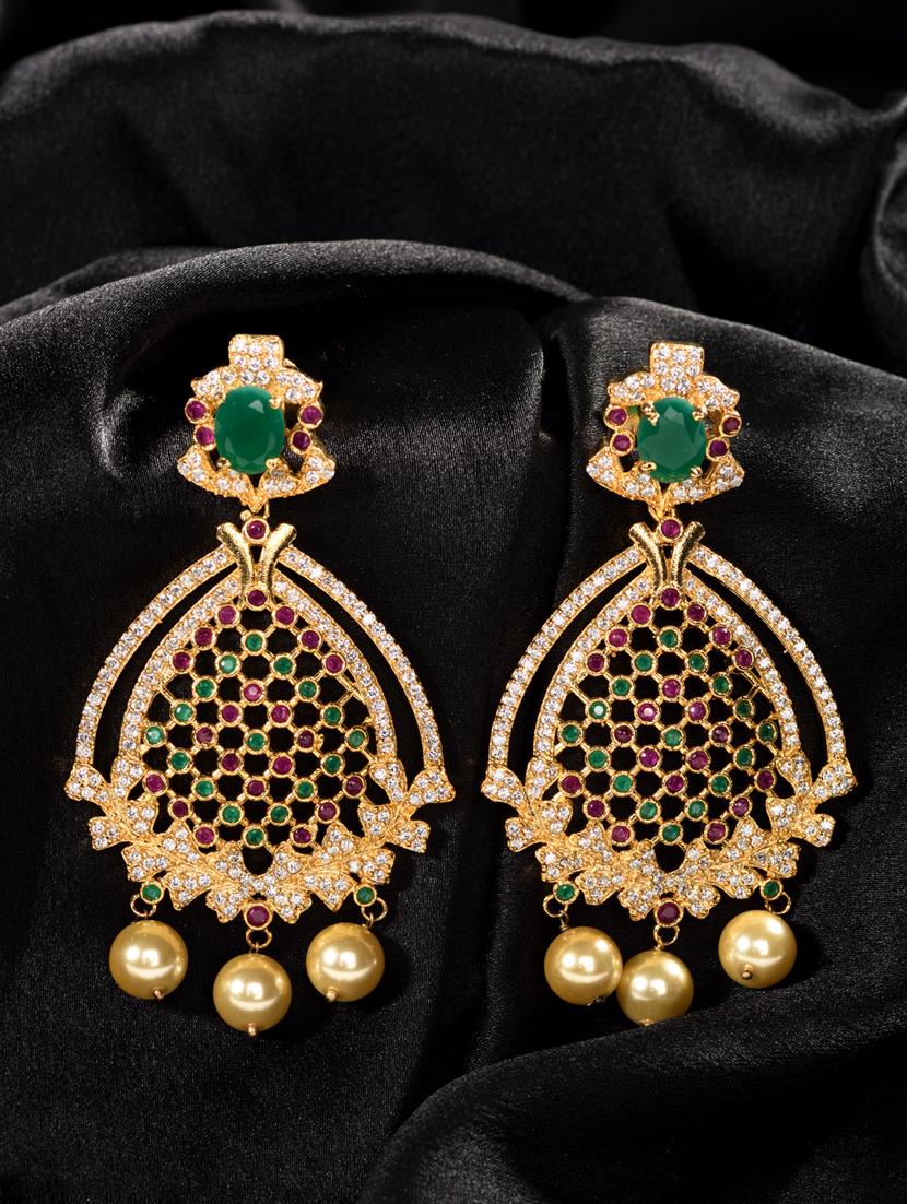 gold brass chandballi earring - 18417869 - Zoom Image - 2
