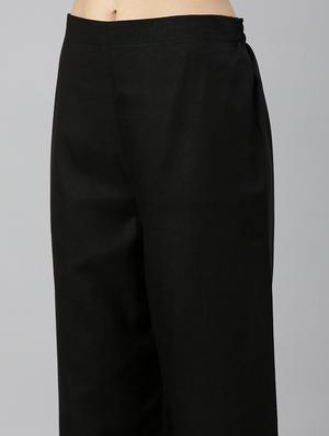 black cotton blend kurta pant set - 18418171 - Standard Image - 6