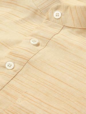 beige melange short kurta - 18418207 - Standard Image - 5