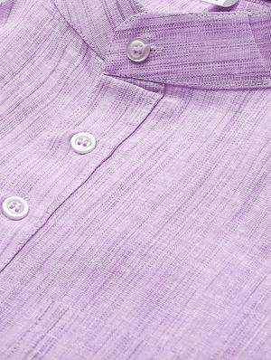 purple melange short kurta - 18418216 - Standard Image - 5