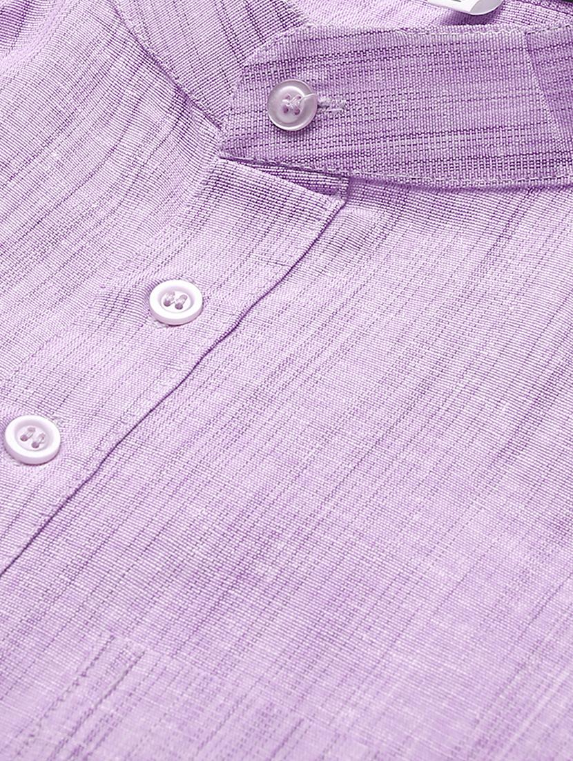 purple melange short kurta - 18418216 - Zoom Image - 5