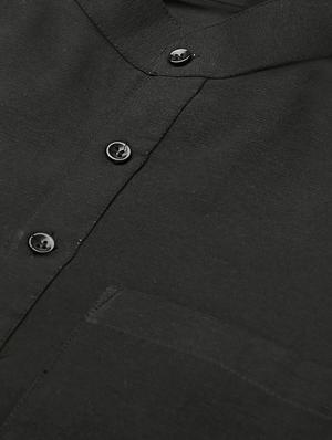 black melange short kurta - 18418260 - Standard Image - 5