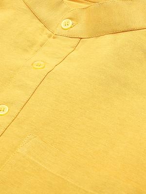 yellow solid short kurta - 18418266 - Standard Image - 5