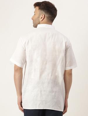 white solid short kurta - 18418277 - Standard Image - 3