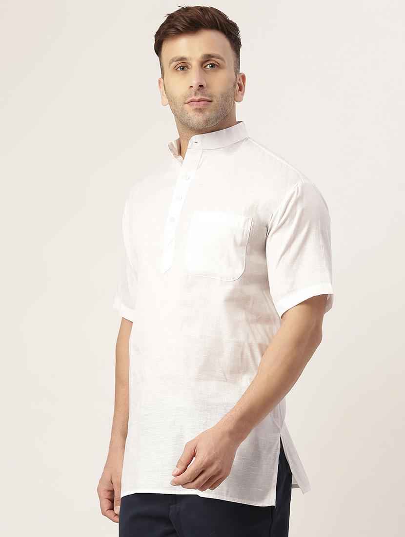 white solid short kurta - 18418277 - Zoom Image - 2