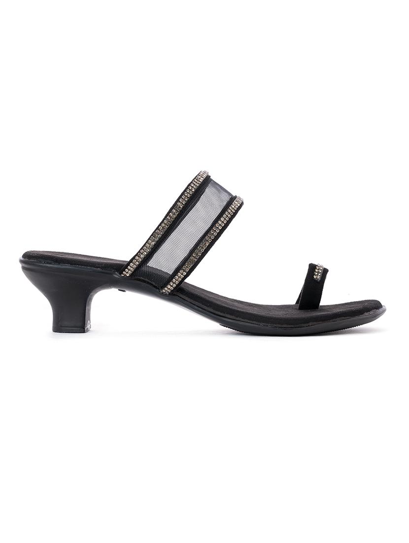 black synthetic slip on sandals - 18418291 - Zoom Image - 2
