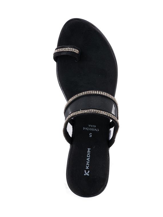 black synthetic slip on sandals - 18418291 - Zoom Image - 4